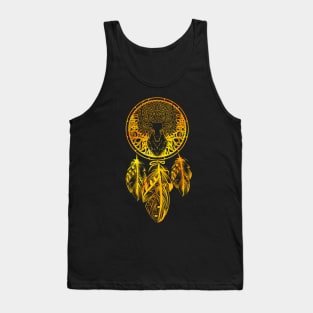 Deer Revealed in Dream Catcher, Orange Fire Tank Top